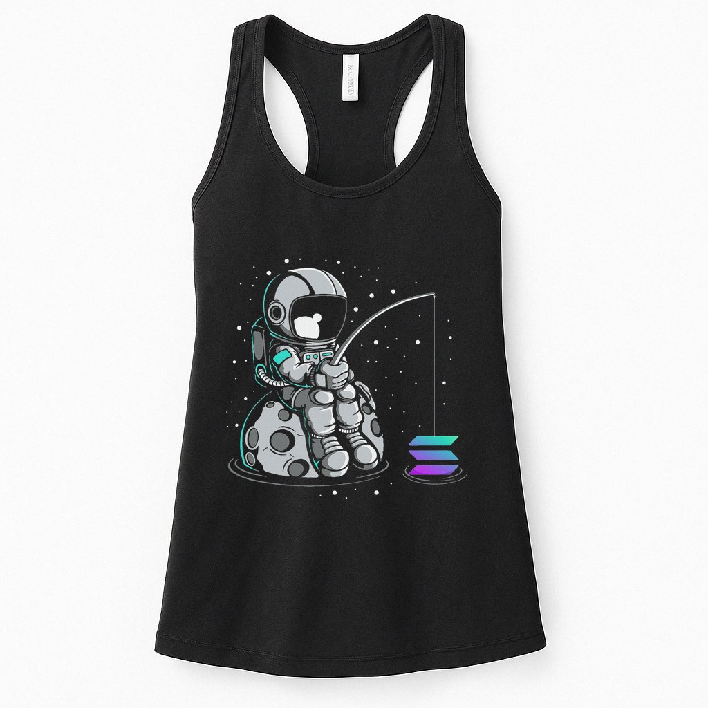 Solana Fishing Krypto Bullrun Sol Token Rich Millionaire Womens Tank Top