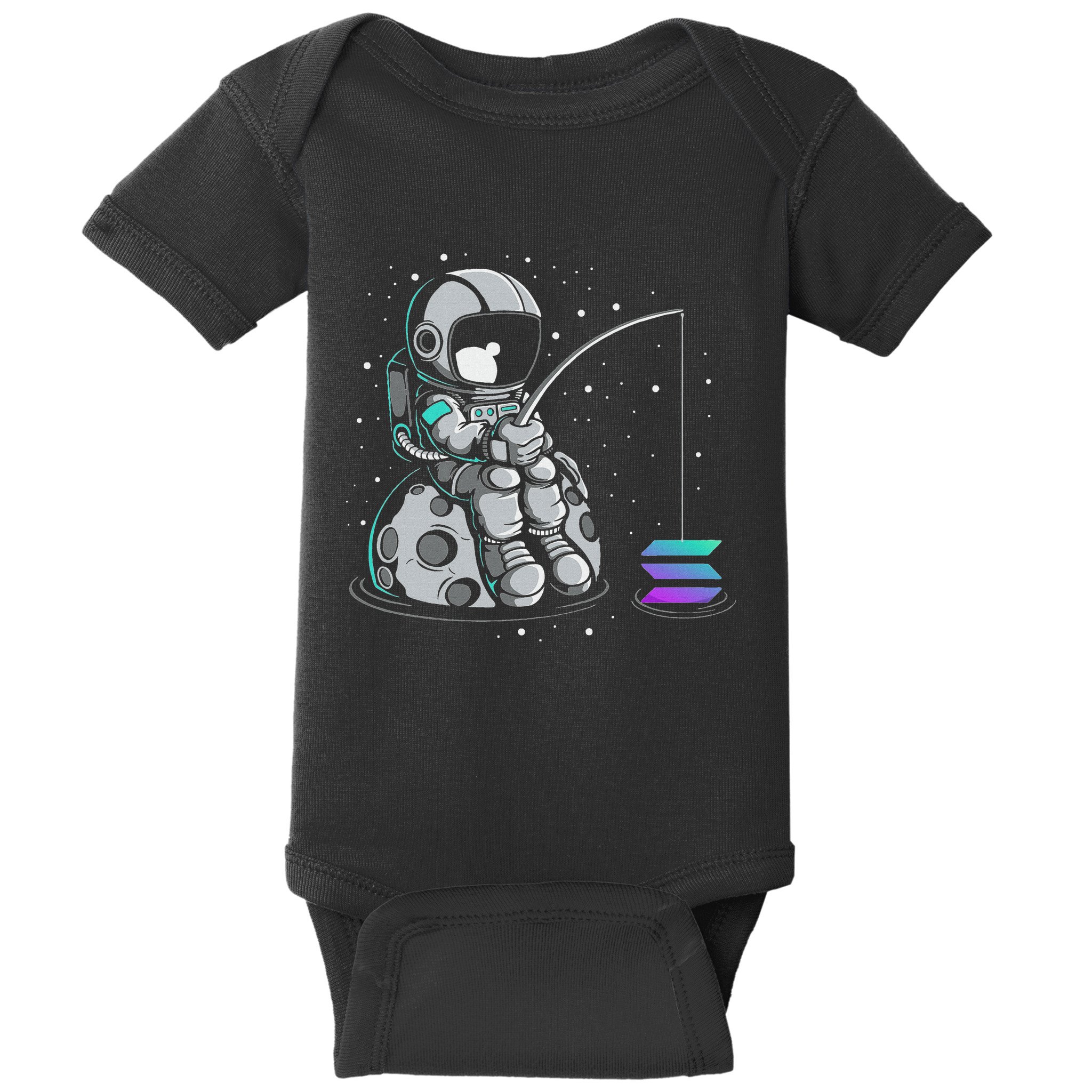 Solana Fishing Krypto Bullrun Sol Token Rich Millionaire Baby Bodysuit