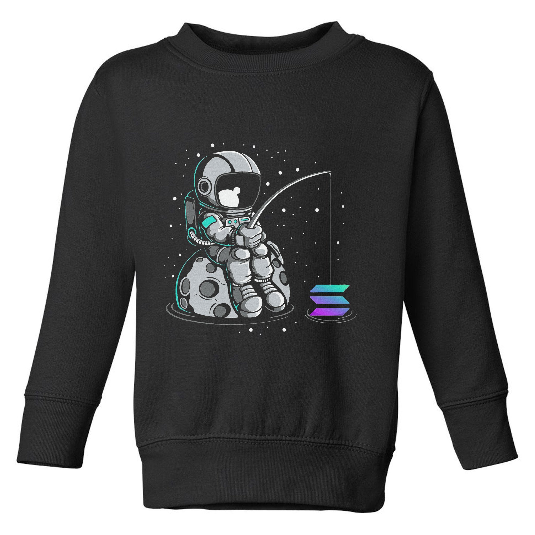 Solana Fishing Krypto Bullrun Sol Token Rich Millionaire Toddler Sweatshirt