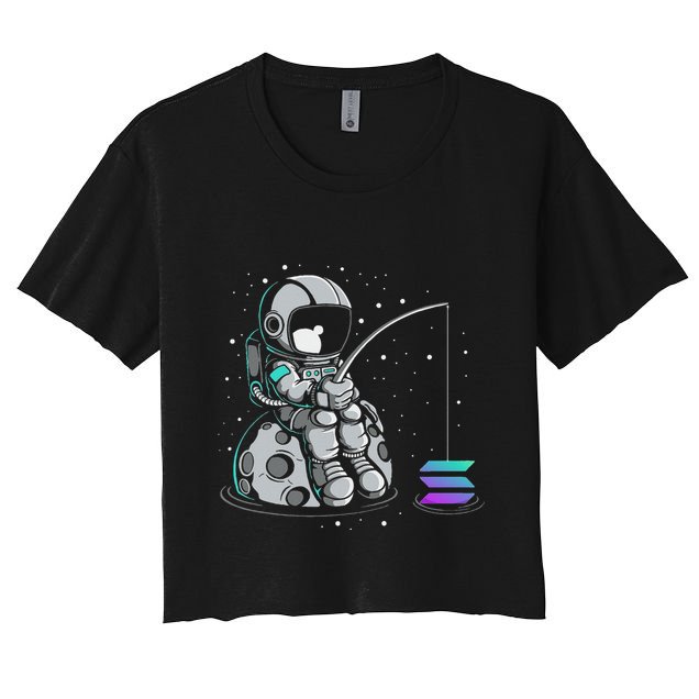 Solana Fishing Krypto Bullrun Sol Token Rich Millionaire Crop Top