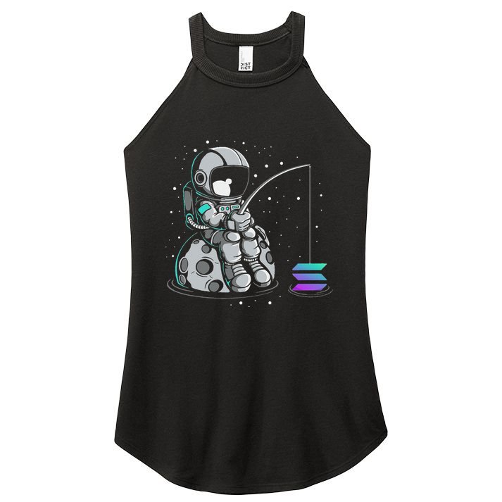 Solana Fishing Krypto Bullrun Sol Token Rich Millionaire Women's Perfect Tri Rocker Tank
