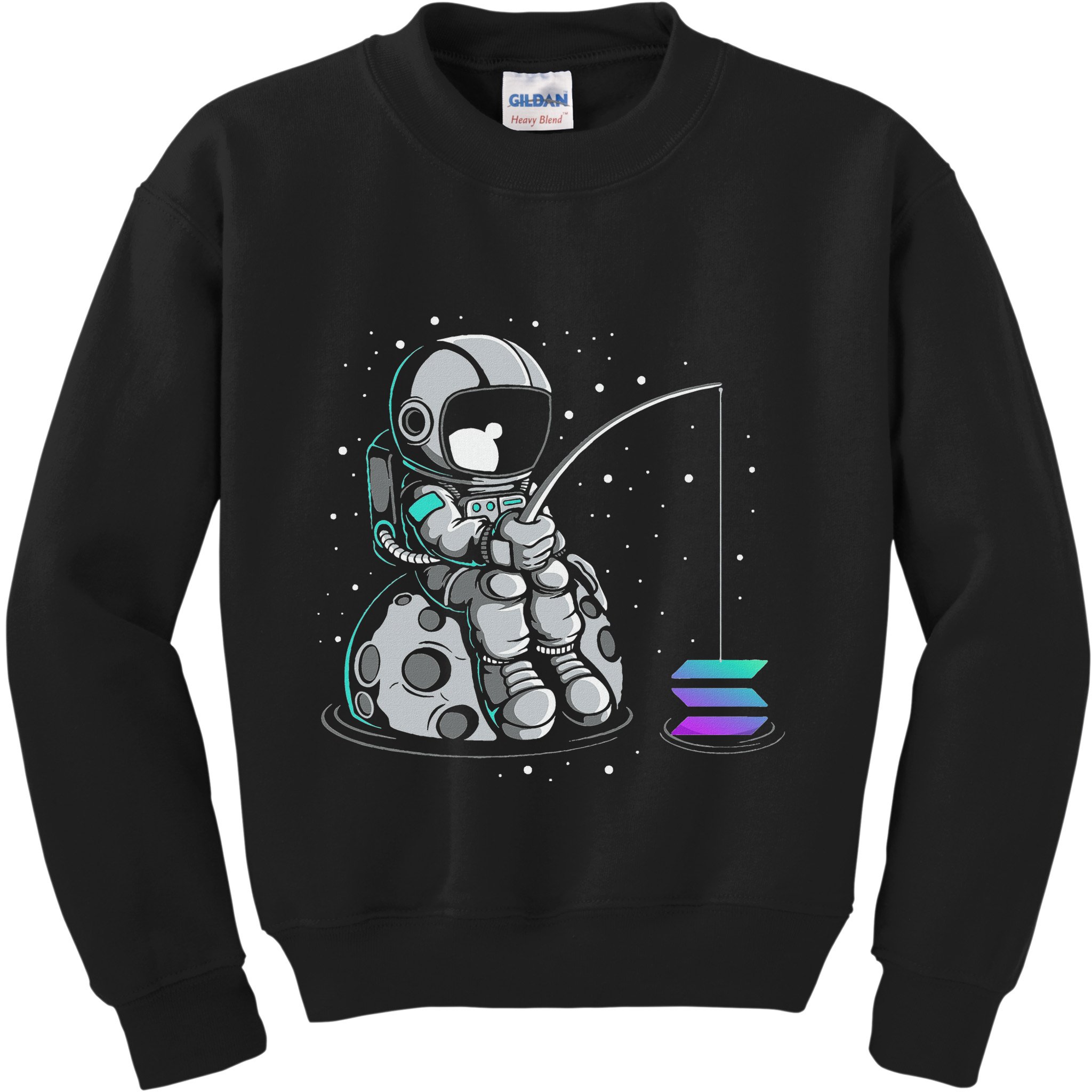 Solana Fishing Krypto Bullrun Sol Token Rich Millionaire Kids Sweatshirt
