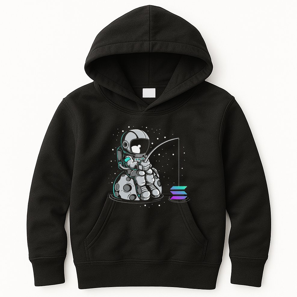 Solana Fishing Krypto Bullrun Sol Token Rich Millionaire Kids Hoodie