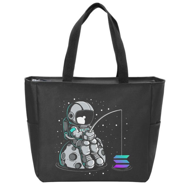 Solana Fishing Krypto Bullrun Sol Token Rich Millionaire Zip Tote Bag