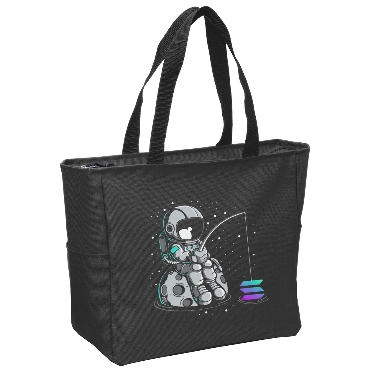 Solana Fishing Krypto Bullrun Sol Token Rich Millionaire Zip Tote Bag