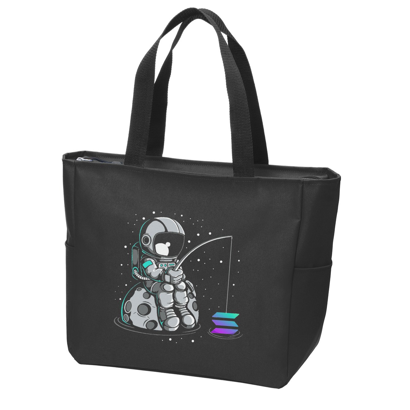 Solana Fishing Krypto Bullrun Sol Token Rich Millionaire Zip Tote Bag
