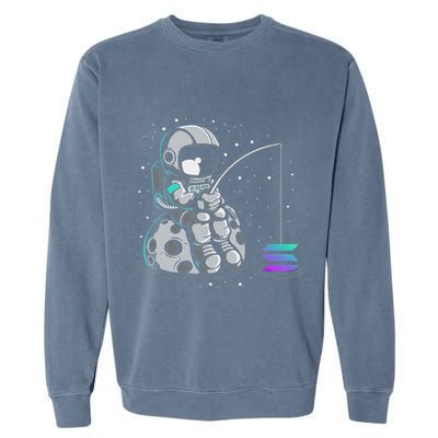 Solana Fishing Krypto Bullrun Sol Token Rich Millionaire Garment-Dyed Sweatshirt