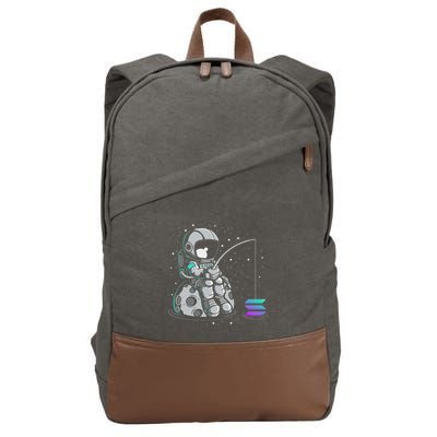 Solana Fishing Krypto Bullrun Sol Token Rich Millionaire Cotton Canvas Backpack