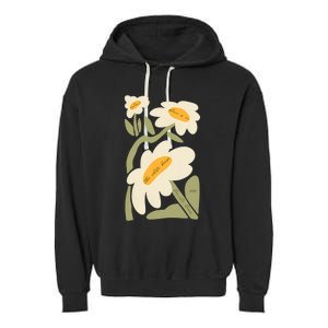 Subtle Flower Kamala Harris Boho Floral Garment-Dyed Fleece Hoodie