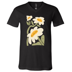 Subtle Flower Kamala Harris Boho Floral V-Neck T-Shirt