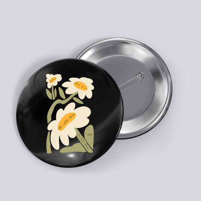 Subtle Flower Kamala Harris Boho Floral Button