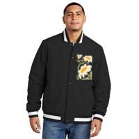 Subtle Flower Kamala Harris Boho Floral Insulated Varsity Jacket