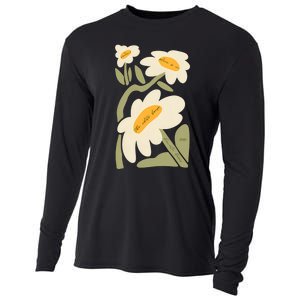 Subtle Flower Kamala Harris Boho Floral Cooling Performance Long Sleeve Crew