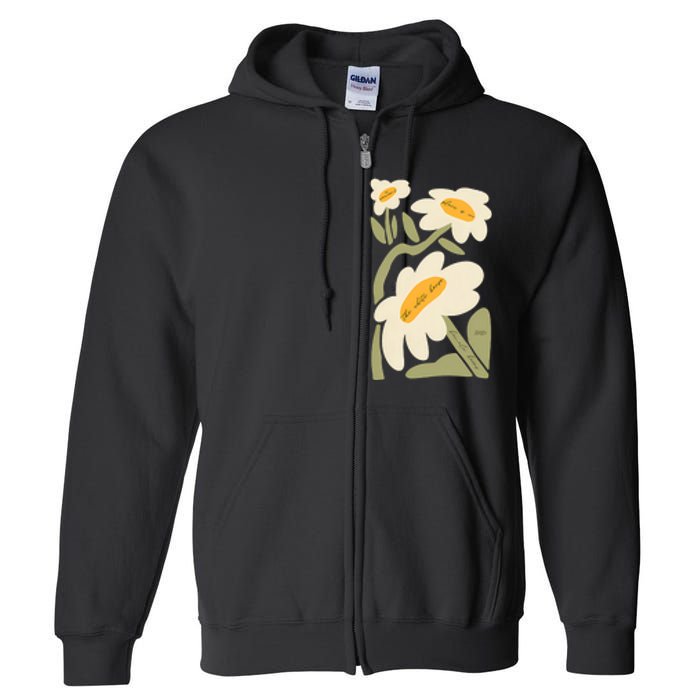 Subtle Flower Kamala Harris Boho Floral Full Zip Hoodie