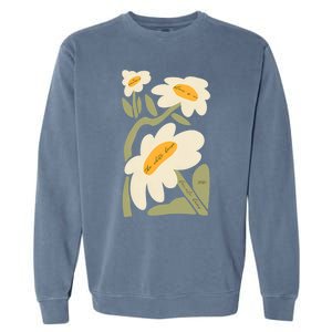 Subtle Flower Kamala Harris Boho Floral Garment-Dyed Sweatshirt