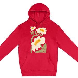 Subtle Flower Kamala Harris Boho Floral Premium Pullover Hoodie