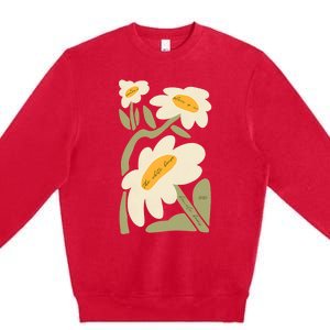 Subtle Flower Kamala Harris Boho Floral Premium Crewneck Sweatshirt