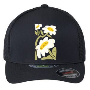 Subtle Flower Kamala Harris Boho Floral Flexfit Unipanel Trucker Cap