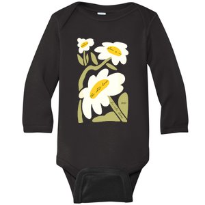 Subtle Flower Kamala Harris Boho Floral Baby Long Sleeve Bodysuit