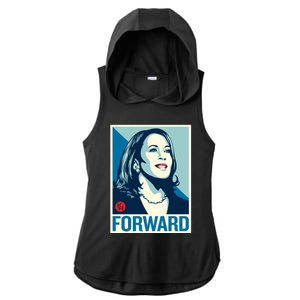 Shepard Fairey Kamala Harris Forward Ladies PosiCharge Tri-Blend Wicking Draft Hoodie Tank