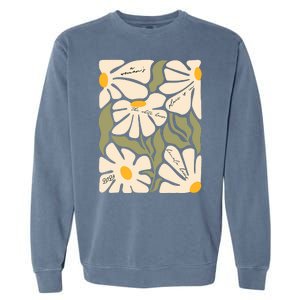 Subtle Flower Kamala Harris Floral Boho Aesthetic Quotes Garment-Dyed Sweatshirt