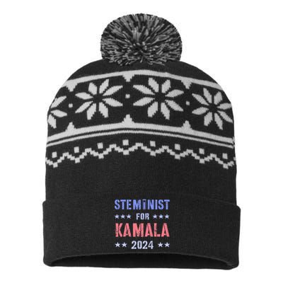 Steminist For Kamala 2024 Election Grab Him By Ballot USA-Made Snowflake Beanie