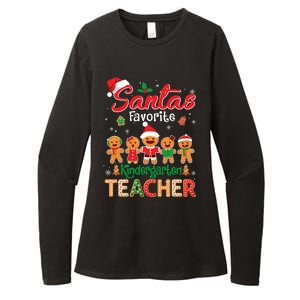 Santa's Favorite Kindergarten Teacher Cookie Hat Christmas Funny Gift Womens CVC Long Sleeve Shirt