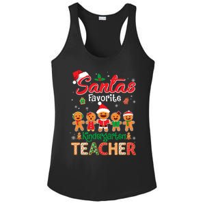 Santa's Favorite Kindergarten Teacher Cookie Hat Christmas Funny Gift Ladies PosiCharge Competitor Racerback Tank