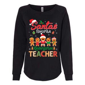 Santa's Favorite Kindergarten Teacher Cookie Hat Christmas Funny Gift Womens California Wash Sweatshirt