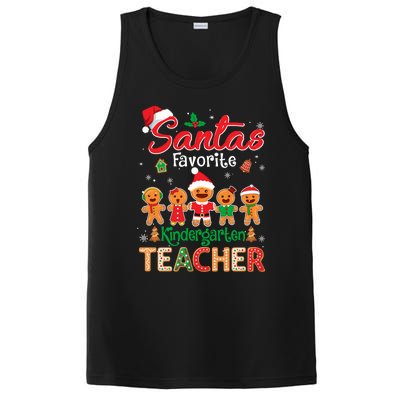 Santa's Favorite Kindergarten Teacher Cookie Hat Christmas Funny Gift PosiCharge Competitor Tank