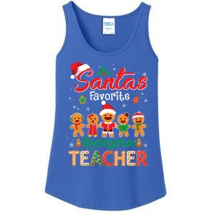 Santa's Favorite Kindergarten Teacher Cookie Hat Christmas Funny Gift Ladies Essential Tank