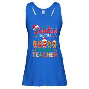 Santa's Favorite Kindergarten Teacher Cookie Hat Christmas Funny Gift Ladies Essential Flowy Tank