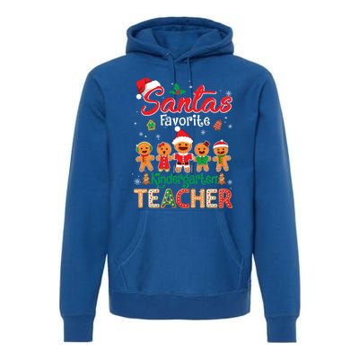 Santa's Favorite Kindergarten Teacher Cookie Hat Christmas Funny Gift Premium Hoodie