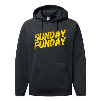 Sunday Funday Kc Retro Kansas City Sunday Funday Performance Fleece Hoodie