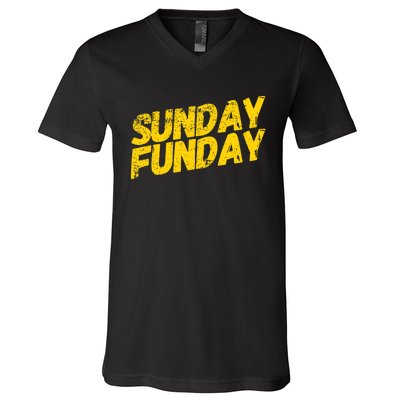 Sunday Funday Kc Retro Kansas City Sunday Funday V-Neck T-Shirt