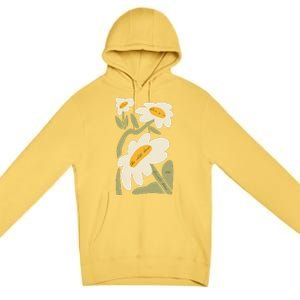 Subtle Flower Kamala Harris Boho Floral Gift Premium Pullover Hoodie