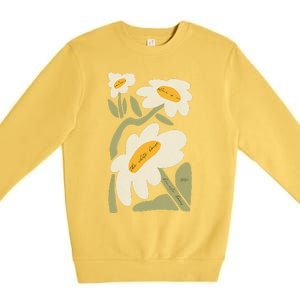 Subtle Flower Kamala Harris Boho Floral Gift Premium Crewneck Sweatshirt