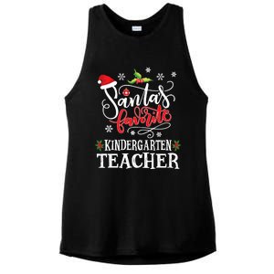 SantaS Favorite Kindergarten Teacher Xmas Party Ladies PosiCharge Tri-Blend Wicking Tank