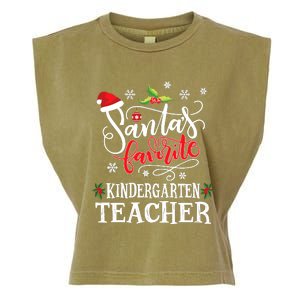 SantaS Favorite Kindergarten Teacher Xmas Party Garment-Dyed Women's Muscle Tee