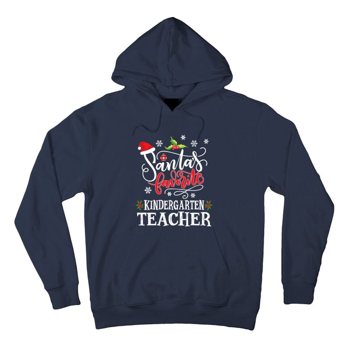 SantaS Favorite Kindergarten Teacher Xmas Party Hoodie