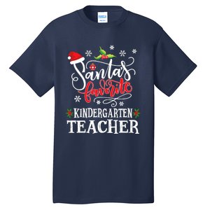 SantaS Favorite Kindergarten Teacher Xmas Party Tall T-Shirt