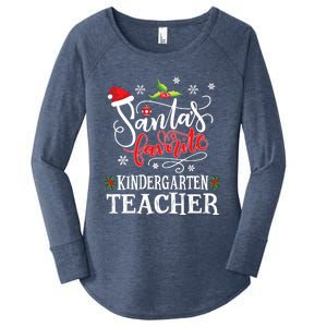 SantaS Favorite Kindergarten Teacher Xmas Party Women's Perfect Tri Tunic Long Sleeve Shirt