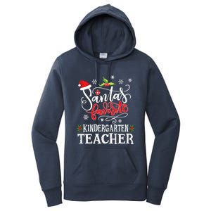 SantaS Favorite Kindergarten Teacher Xmas Party Women's Pullover Hoodie