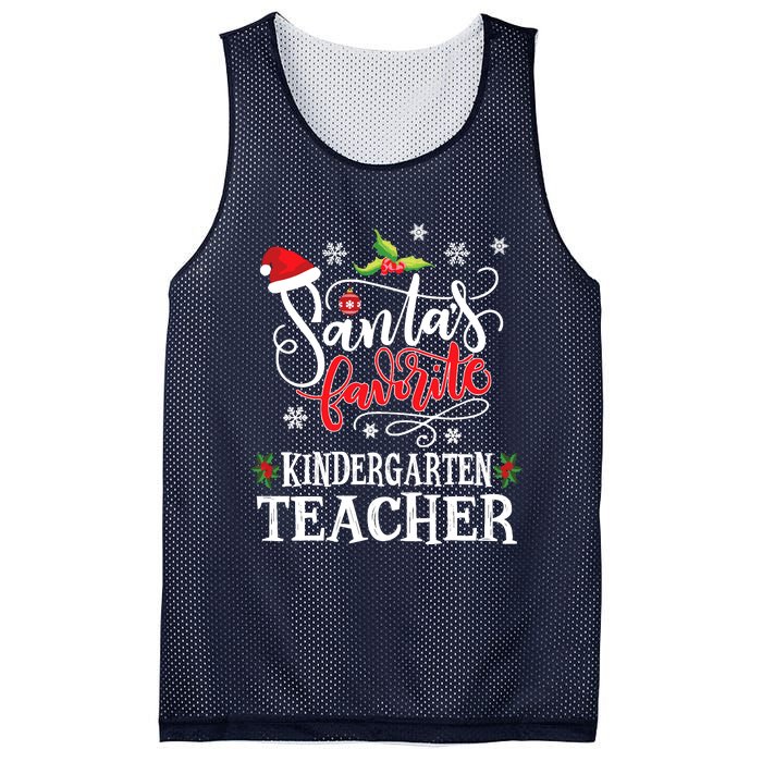 SantaS Favorite Kindergarten Teacher Xmas Party Mesh Reversible Basketball Jersey Tank