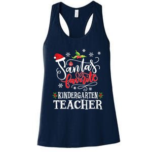 SantaS Favorite Kindergarten Teacher Xmas Party Women's Racerback Tank