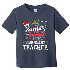 SantaS Favorite Kindergarten Teacher Xmas Party Toddler T-Shirt