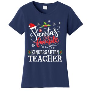 SantaS Favorite Kindergarten Teacher Xmas Party Women's T-Shirt