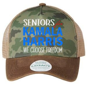 Seniors For Kamala Harris 2024 We Choose Freedom Legacy Tie Dye Trucker Hat