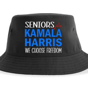 Seniors For Kamala Harris 2024 We Choose Freedom Sustainable Bucket Hat