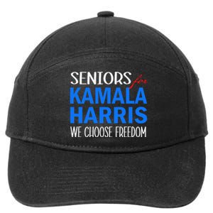 Seniors For Kamala Harris 2024 We Choose Freedom 7-Panel Snapback Hat